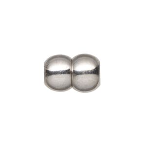 Clasp, magnetic, silver-finished brass, 17x12mm double round tube with glue-in ends, 6mm inside diameter. Sold individually.