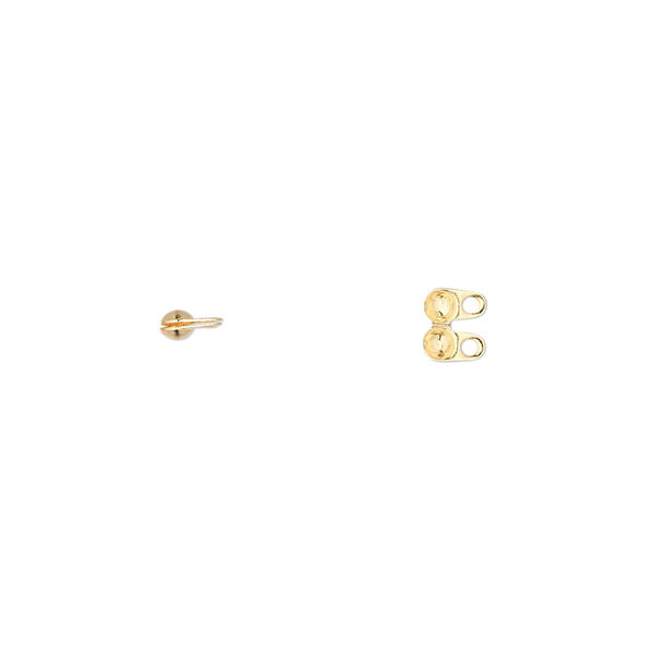 Bead tip, gold-plated brass, 4x2.5mm side clamp-on with closed loop. Sold per pkg of 100. image number 0
