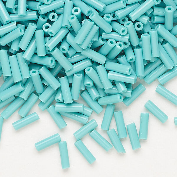Bead, Preciosa Ornela Czech glass, bugle bead, pkg/50g, #3, opaque seafoam green, (63130). image number 0