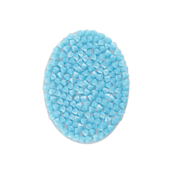 Iron-on transfer 1pk turquoise, Crystal Passions® 29x22mm oval 707487 image number 0