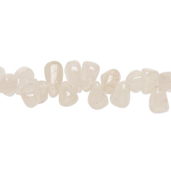 Grey quartz 1pkg1, hand-cut top-drilled teardrop bead natural 13 inch 6x4mm-10x6mm image number 0