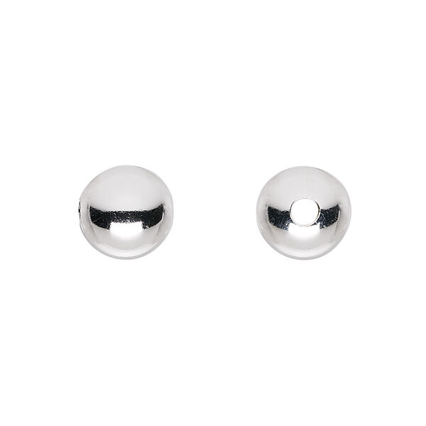 Bead, sterling silver, 10mm seamless round. Sold per pkg of 10. image number 0