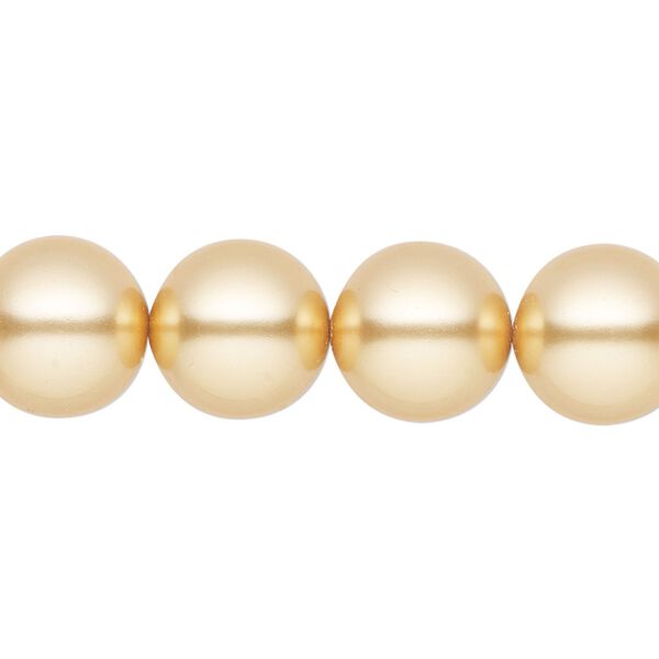 Pearl 30pk gold, Preciosa Czech crystal 12mm round image number 0