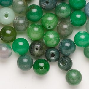 Quartz 1pkg1, round bead 2 oz mix 8-9mm