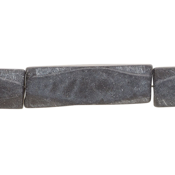 Bead, blackstone (dyed), 30x10mm-32x12mm faceted square tube, C- grade, Mohs hardness 6-1/2 to 7. Sold per15-1/2" to 16" strand. image number 0