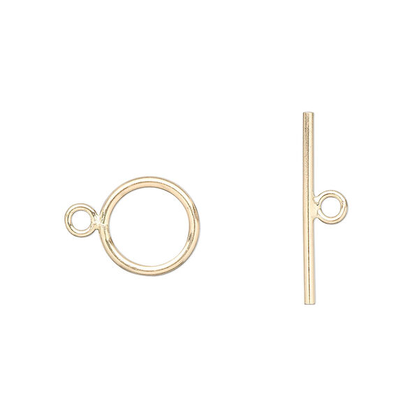 Clasp, toggle, 12Kt gold-filled, 10mm round. Sold individually. image number 0