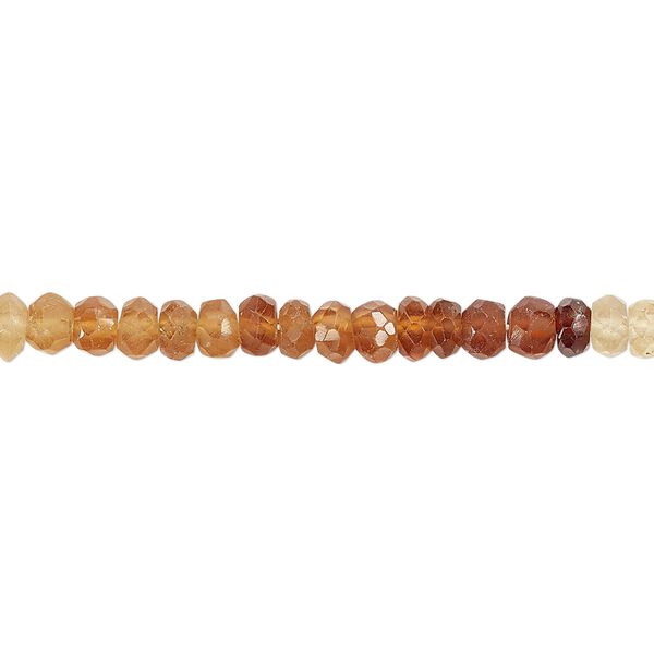 Hessonite garnet 1pkg1, hand-cut faceted rondelle bead natural 13 inch 4x2mm-5x3mm image number 0