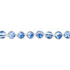 Bead, glass 1pkg8, opaque white and dark blue, 14mm hand-painted round. image number 1