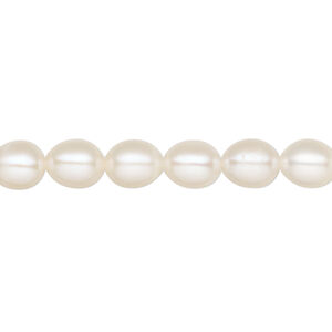 Freshwater pearl 1pkg1 rice, 15 inch white 6-7mm cultured