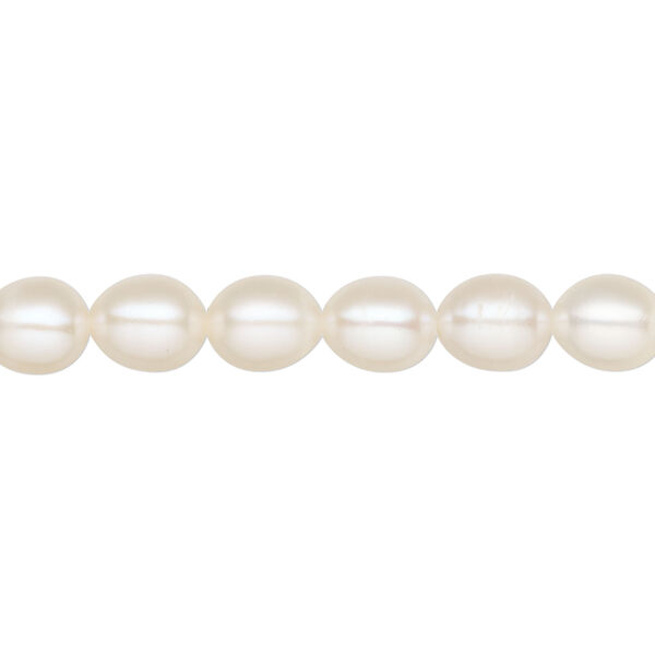 Freshwater pearl 1pkg1 rice, 15 inch white 6-7mm cultured image number 0