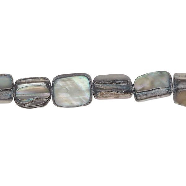 Bead, mother-of-pearl shell (dyed), dark turquoise blue, 10x5mm-12x8mm stick, Mohs hardness 3-1/2. Sold per 15-inch strand. image number 0