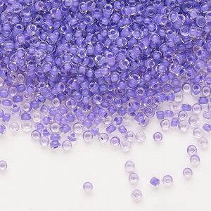 Seed bead, Dyna-Mites™, glass, pkg/40g, #11 round, translucent inside dyed color dark lilac, (214 11/0 RR).