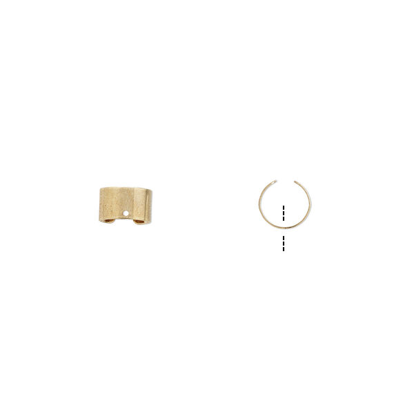 Ear cuff, gold-finished brass, 6mm with hole, adjustable. Sold per pkg of 3 pairs. image number 0