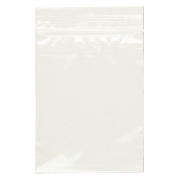 Bag, Tite-Lip™, plastic, clear, 3x4-inch top zip. Sold per pkg of 100. image number 1