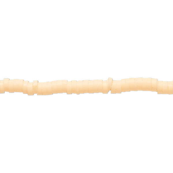 Bead, polymer clay, opaque peach, 3x1mm heishi. Sold per pkg of (2) 16-inch strands. image number 0
