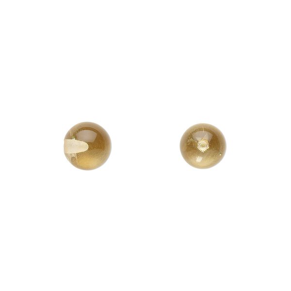 Citrine 1pkg2, half-drilled round bead 6mm image number 0