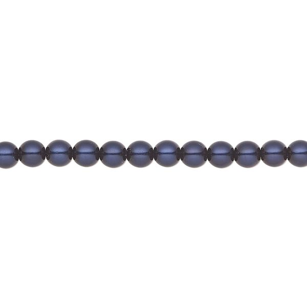 Pearl 600pk dark blue, Preciosa Czech crystal 4mm round image number 0