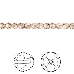 Bead 12pk light Colorado topaz, Crystal Passions® 4mm round 5000