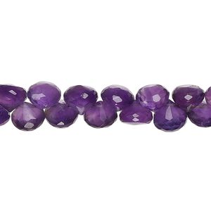 Amethyst 1pkg1, hand-cut top-drilled faceted teardrop bead natural 8 inch 7x5mm-8x7mm