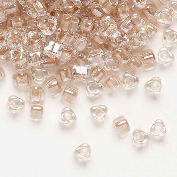 Seed bead, Miyuki 1pkg10g, glass, #5 triangle, transparent copper inside dyed color clear (TR-1129) image number 0