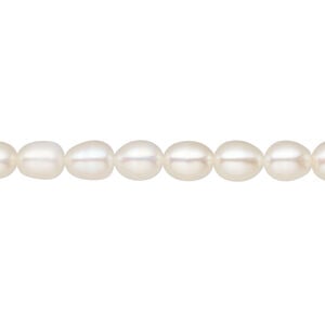 Freshwater pearl 1pkg1, rice, 15.5-16 inch 4-5mm cultured white