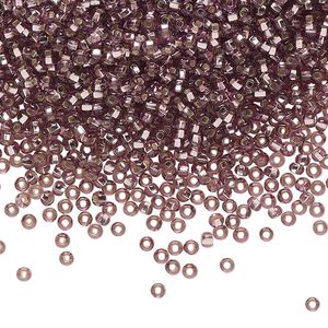 Seed bead, Preciosa Ornela Czech glass, pkg/50g, #11 rocaille, transparent silver-lined light amethyst, (27010).