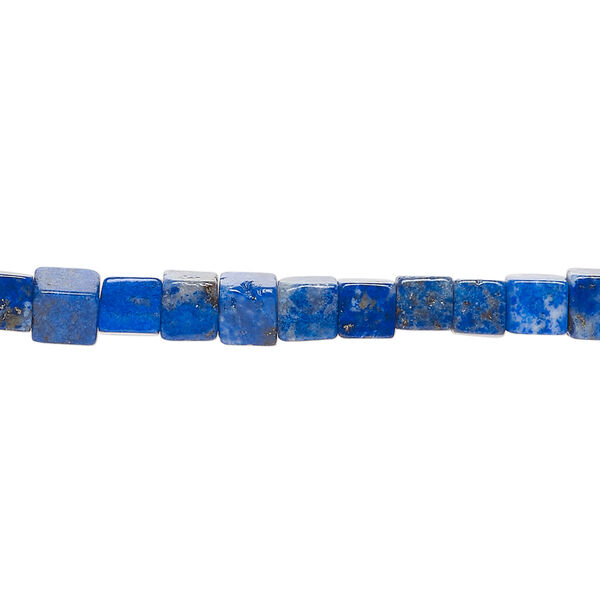 Lapis lazuli 1pkg1, cube bead natural 15.5-16 inch 4mm image number 0