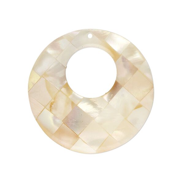 Focal 1pkg1, black lip shell / gold lip shell / mother-of-pearl shell (assembled), 29-31mm top-drilled single-sided go-go, Mohs hardness 3-1/2. image number 0
