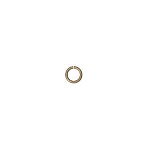 Jump ring, antique gold-plated brass, 5mm round, 3.6mm inside diameter, 22 gauge. Sold per pkg of 100.