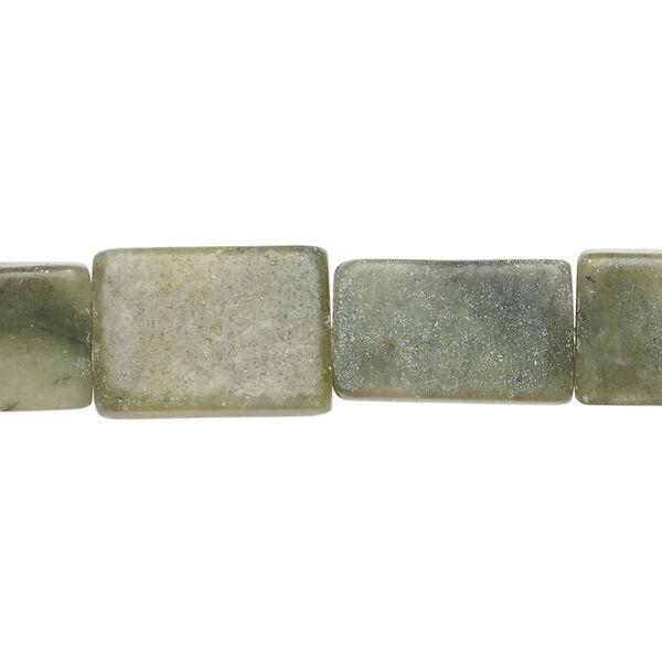 Green serpentine 1pkg1, flat rectangle bead natural, 15 inch 15x9mm-17x11mm image number 0