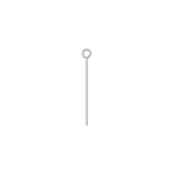 Eye pin, sterling silver, 3/4 inch, 24 gauge. Sold per pkg of 40. image number 0