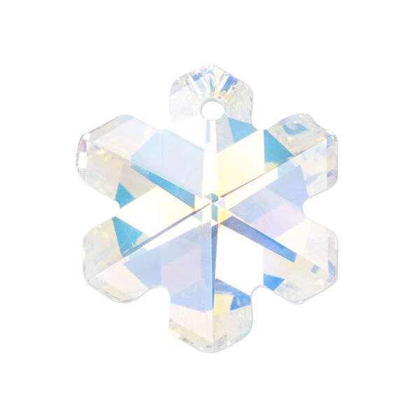 Focal 1pk translucent crystal AB, Celestial Crystal® 30x27mm snowflake image number 0
