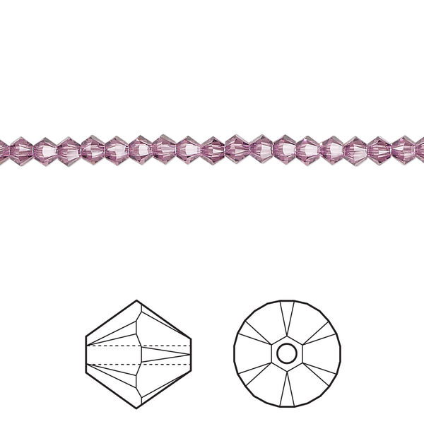 Bead 48pk iris, Crystal Passions® 3mm bicone 5328 image number 0
