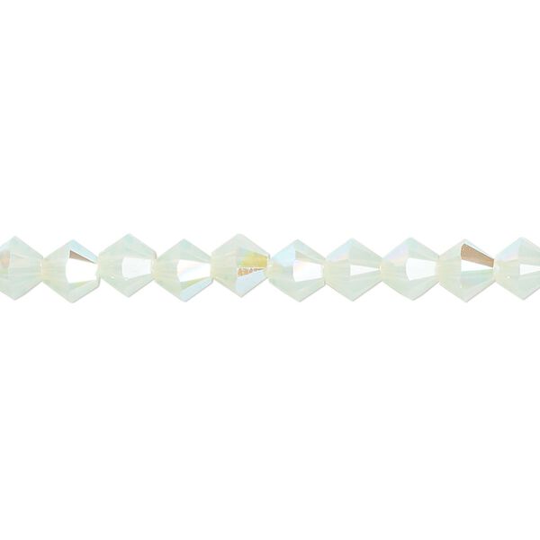 Bead 24pk chrysolite opal shimmer, Crystal Passions&reg; 5mm bicone 5328 image number 0