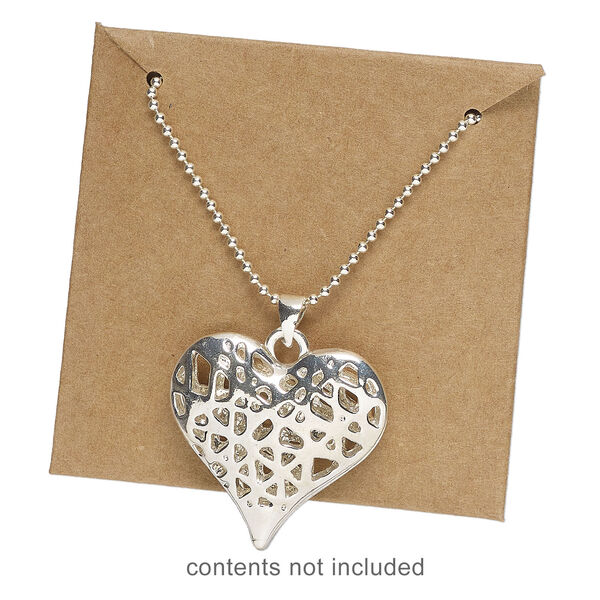 Necklace card, kraft paper, 3 x 2-1/3 inches with envelope. Sold per pkg of 50. image number 2