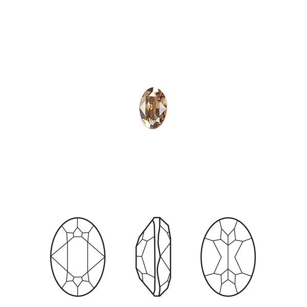 Fancy stone 360pk light Colorado topaz foil back, Swarovski® 6x4mm oval 4120 image number 0