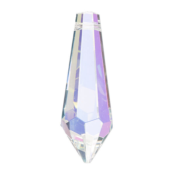 Suncatcher 60pk clear AB, Asfour Crystal 38x13mm top-drilled faceted point image number 0