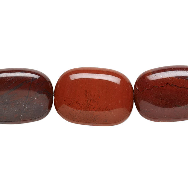 Bead, red rainbow jasper (natural), 18x13mm flat pillow, B grade, Mohs hardness 6-1/2 to 7. Sold per 15-1/2" to 16" strand. image number 0