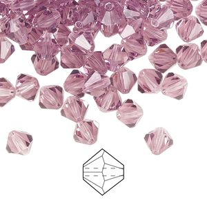 Bead 24pk light amethyst, Preciosa Czech crystal 6mm bicone