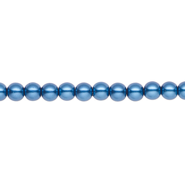 Pearl 2pk metallic blue, Celestial Crystal® 4mm round 15.5-16 inch image number 0