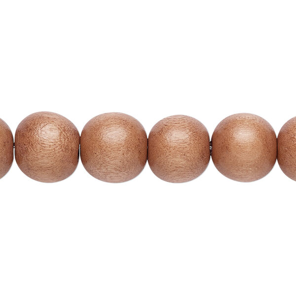 Bead, wood (dyed / waxed), mauve, 9-10mm round with 2-2.5mm hole. Sold per pkg of (2) 15-1/2" to 16" strands. image number 0