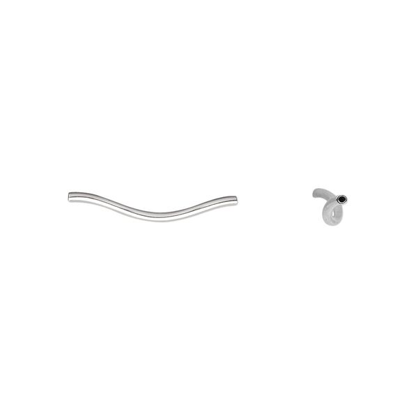 Bead, sterling silver, 17.5x1mm spiral tube. Sold per pkg of 10. image number 0