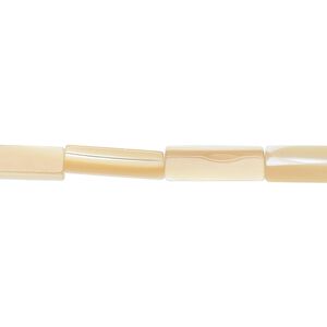 Bead, mother-of-pearl shell (natural), 13x4mm square tube, Mohs hardness 3-1/2. Sold per 15" to 16" strand.