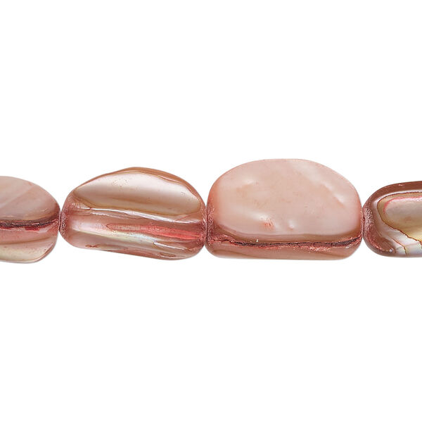 Mother-of-pearl shell 1pkg1, stick bead 14 inch dark blush 14x5mm-16x12mm image number 0