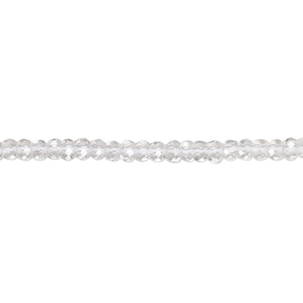 Quartz crystal 1pkg1, faceted rondelle bead natural B grade, 15.5-16 inch 3x2mm-3.5x2.5mm image number 0