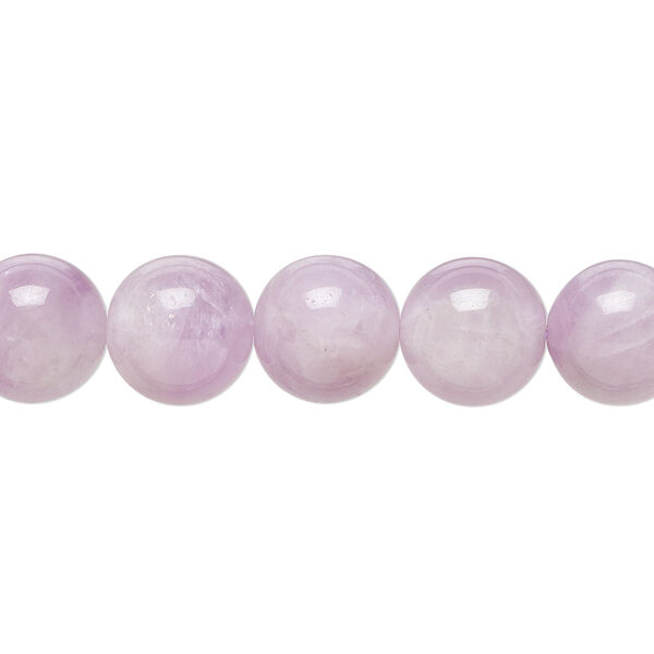 Bead, kunzite (natural), opaque to semitranslucent, 10mm hand-cut round, B grade, Mohs hardness 6-1/2 to 7. Sold per 8-inch strand, approximately 20 beads. image number 0