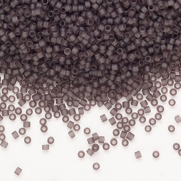 Seed bead, Miyuki Delica®, glass, pkg/50g, #11 round, opaque matte glazed luster dark mauve. image number 0