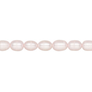 Freshwater pearl 1pkg1 rice, 15.5-16 inch blush 5mm cultured