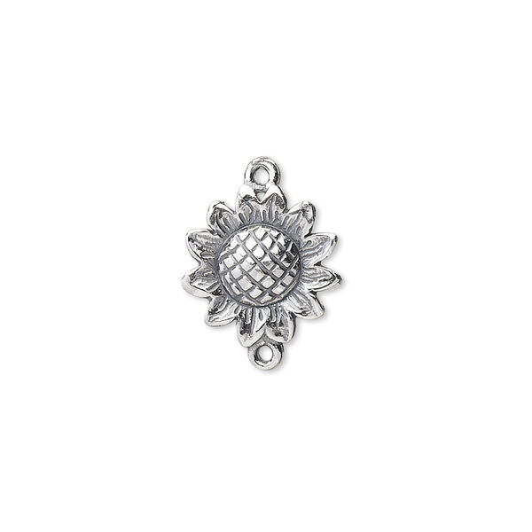 Link, JBB Findings, sterling silver, 13x13mm sunflower. Sold individually. image number 0