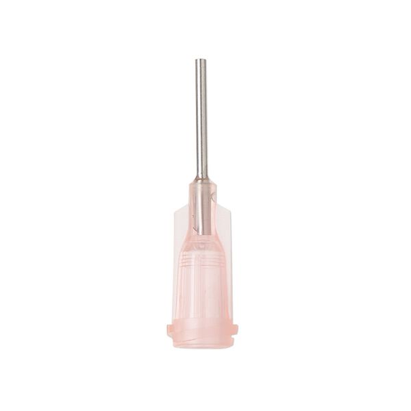 Syringe tip, polypropylene and stainless steel, pink, 18-gauge tip. Sold per pkg of 20. image number 0
